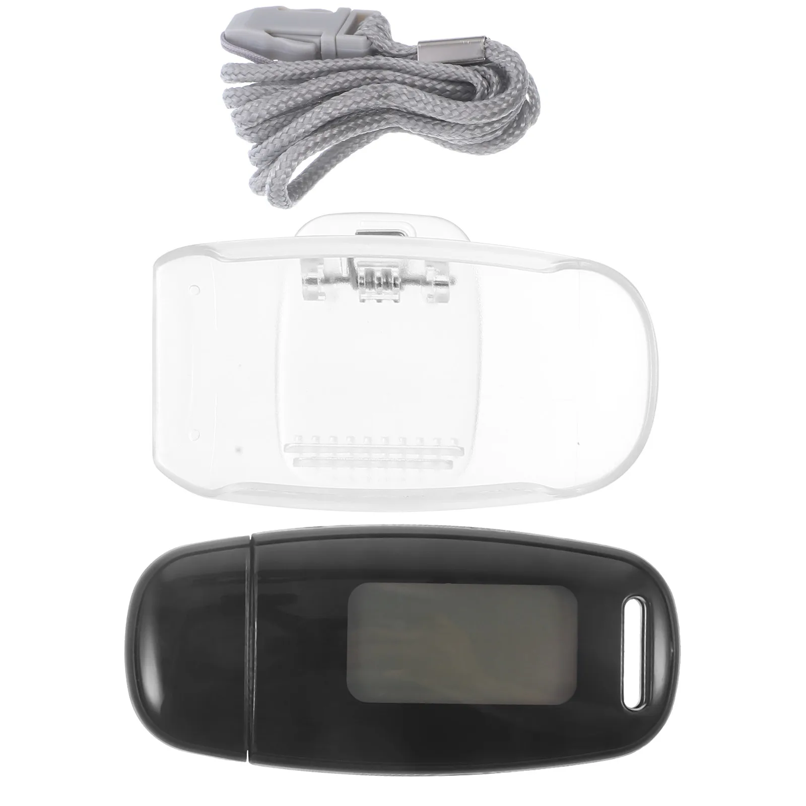 3D Pedometer Black USB Rechargeable Walking Counter Outdoor Fitness Large Display Mini Professional Portable