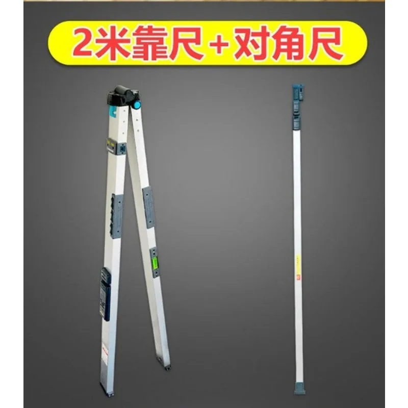 2M Foldable Digital Aluminum Inspection Kit, High Precision Construction Ruler for Vertical & Flatness Test