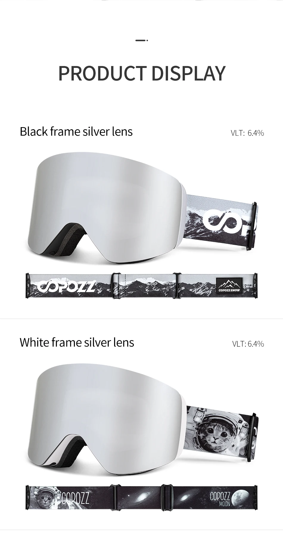 COPOZZ OTG Ski Goggle Snowboard Mask For Men Women Yellow Lens Case Eyewear Kit Cylindrical UV400 Protection Snow Glasses Adult