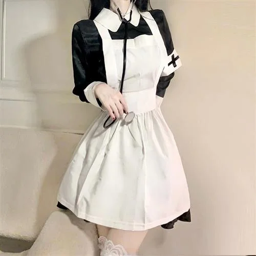 

Сексуальный костюм доктора loween orm Костюм горничной Pure Desire Наряд медсестры Юбка-трапеция Длинная Sve ort Dr Сексуальная юбка orm