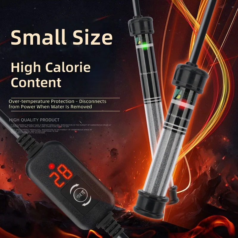 Aquarium Heater, Automatic Thermostat, Explosion-Proof Quartz Glass, Mini Submersible, 50W, for Small Fish Tanks, Betta, Guppy