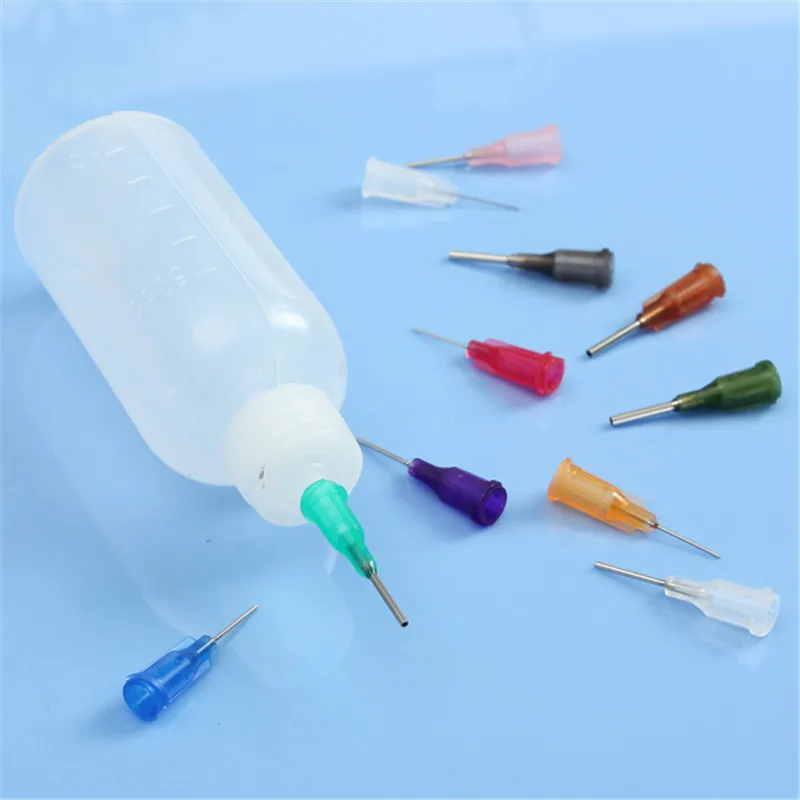 Garrafa de Seringa de Plástico Vazio Rosin Flux Dispensador de Álcool 11 Acessórios para Ferramentas de Agulhas 30ml 50ml