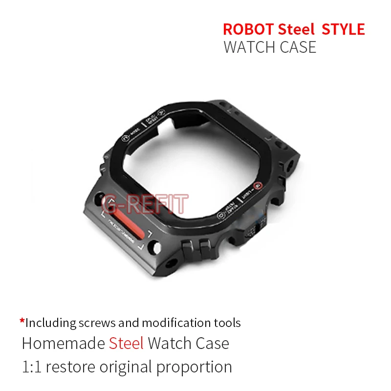 G-Refit Mech Style Robot DW5600 GWB5600 G5600E Titanium GWM5610 roestvrijstalen horlogekast Metalen ringband GMWB5000 MechWarrior