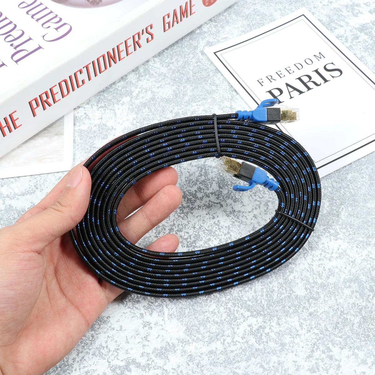

3 Meters Cat7 Ethernet Cable 10Gbps High-Speed LAN Network Cable Patch Cord Gold-Plated Connectors Braided Nylon for PC