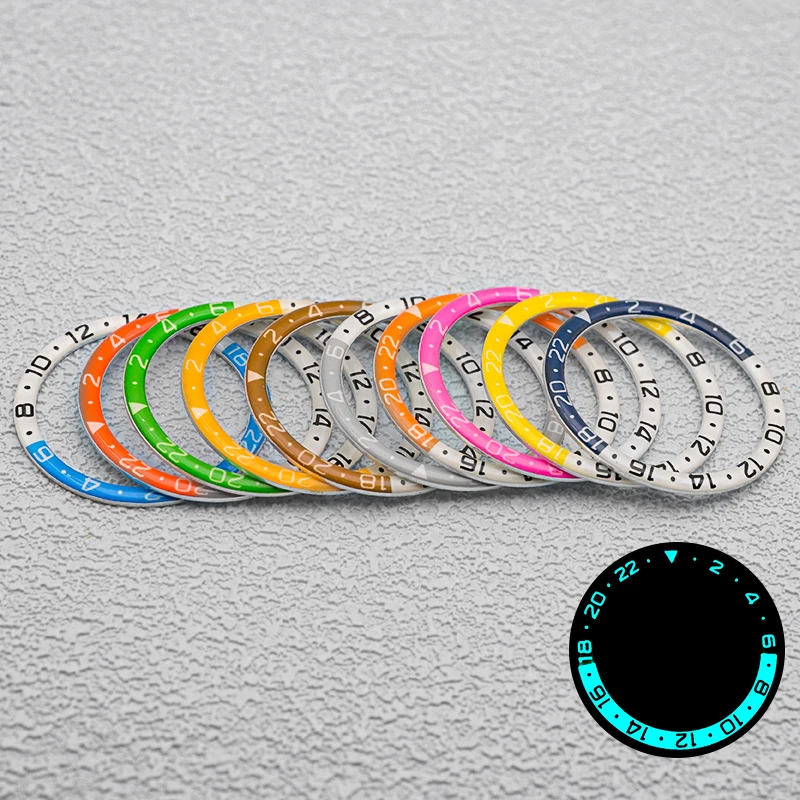 Mod C3 input Bezel Resin bercahaya hijau 38mm multiwarna cocok Seiko SKX007 SKX009 SRPD casing jam NH35 NH36 suku cadang jam tangan gerakan