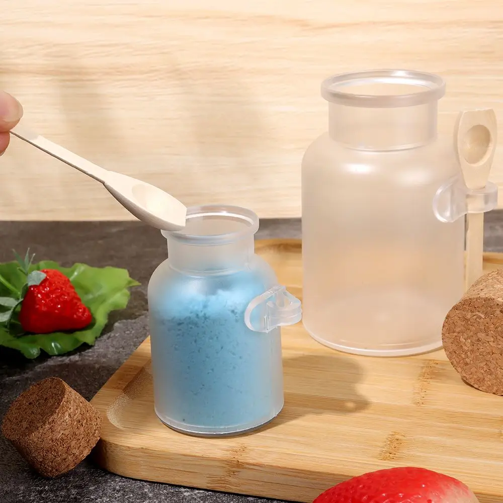 100-500g Portable Organizer Refillable Bath Salt Bottle Cork Stopper Storage Container Frosted Seal Jar