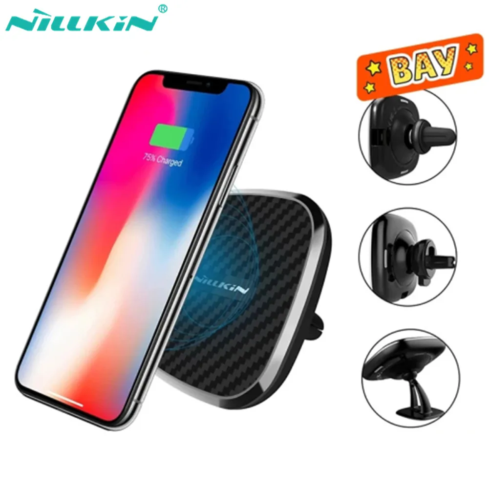 Nillkin 10W Qi Wireless Car Charger For iPhone 14 ProMax Holder Air Vent Mount For Samsung Galaxy S23 Ultra For iPhone 13/12/11