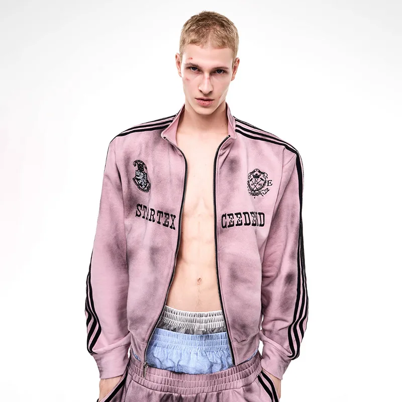 LUZHEN 2025 новая модная повседневная куртка в полоску с принтом на молнии и воротником-стойкой, мужская модная красивая спортивная одежда высокого качества JY5010