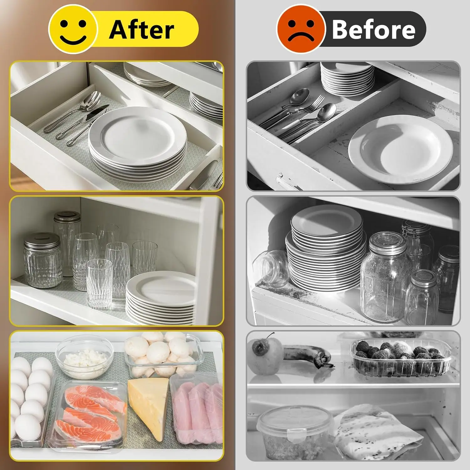 Picture 4: Non-Slip Easy Clean Kitchen Cabinet Liner Waterproof Mat Cupboard Liner Waterproof Clear Kitchen Drawer Shelf Liner