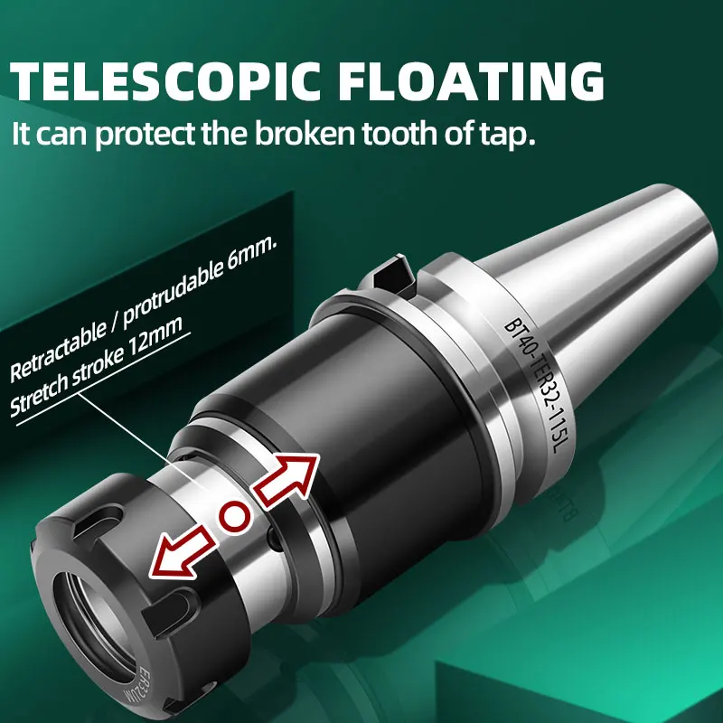 BT40-30 ER32 TER16 TER2telescopic แตะ Shank Wire Tapping Tap Shank TER20/25/32/40 Shank Traitement Des ทัวร์ CNC