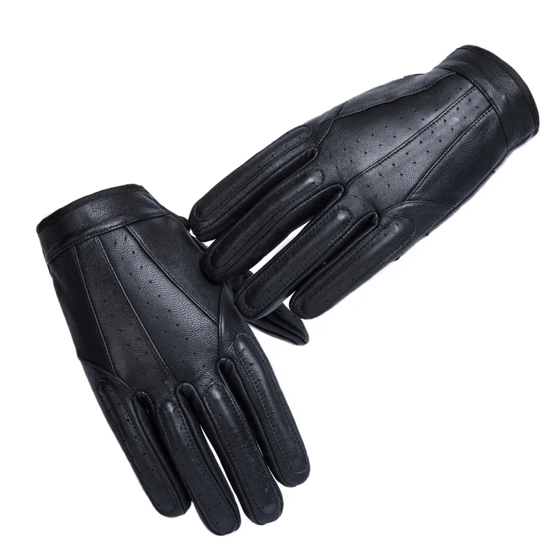 Cycling Gloves Men's and Women's Autumn and Winter Leather Outdoor Bicycle Motorcycle Driving Warm Non-Slip Military Fans Sheeps