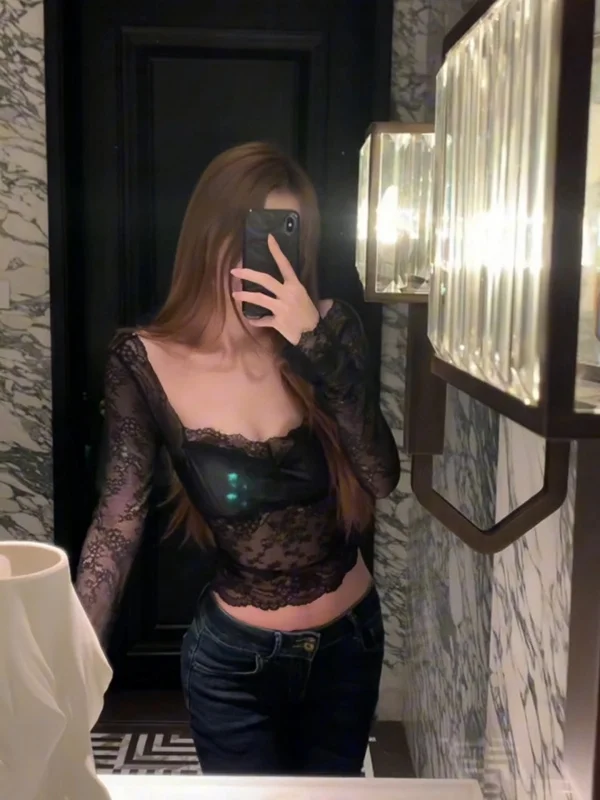 

plus Size Sexy Backless Long Sleeve Base Shirt Pure Desire Style Inner Wear for Autumn Winter Slimming Top Korean Style Commute