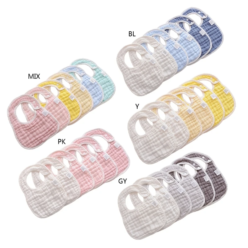 

6pcs Baby Bibs for Boys Girls Absorbent Cotton Dribble Bibs for Baby Newborn Bibs for Feeding & Teething Bandana Drool