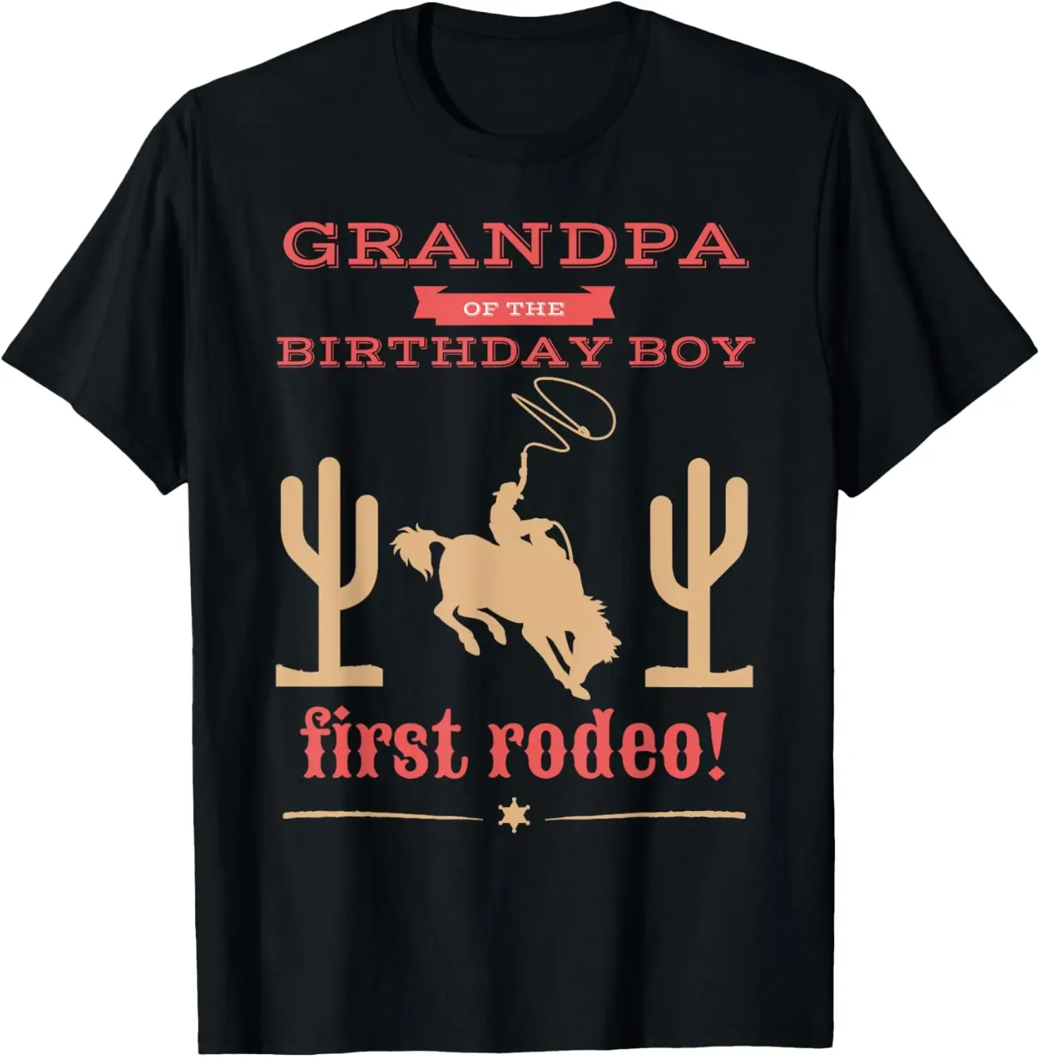 Grandpa First Rodeo 1st Birthday Cowboy Family Matching T-Shirt