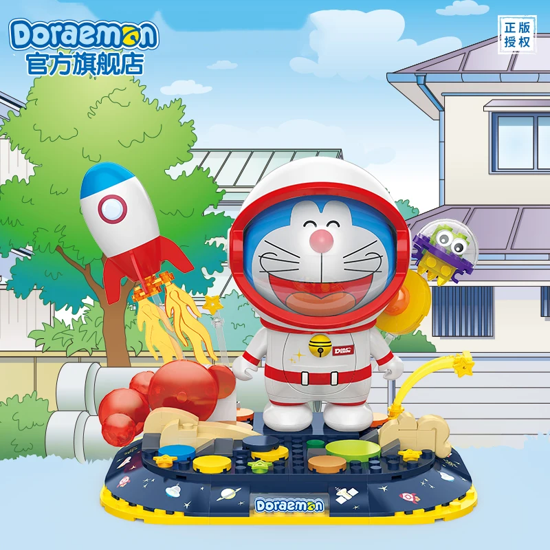 Op voorraad Doraemon officiële bouwstenen Trendy speelgoed geassembleerd beweegbaar ornamentmodel Anime speelgoedcadeau kindercollecties