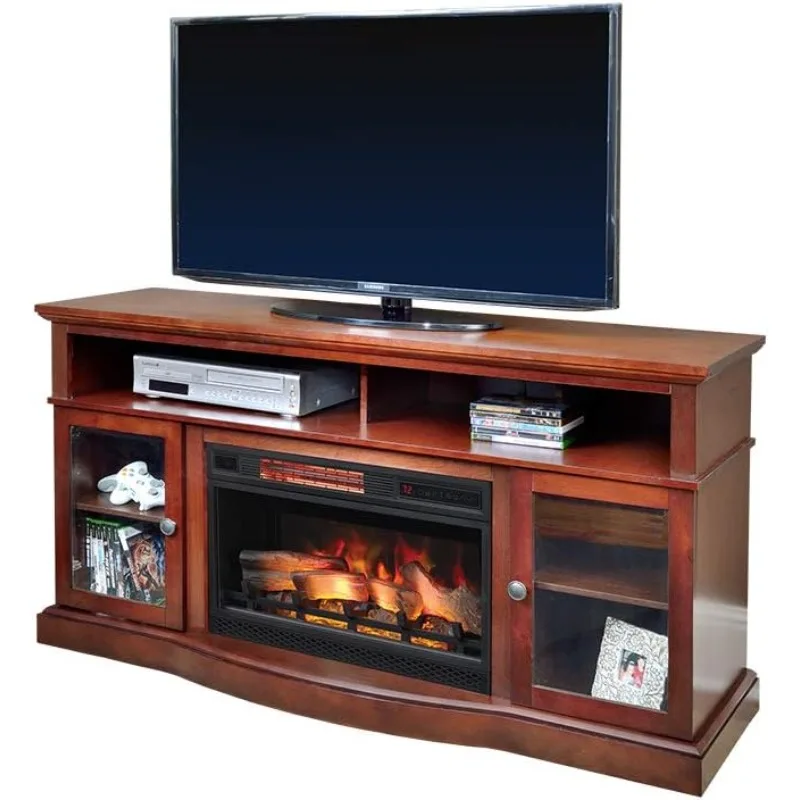 

Walker Cherry Electric Fireplace Entertainment Center