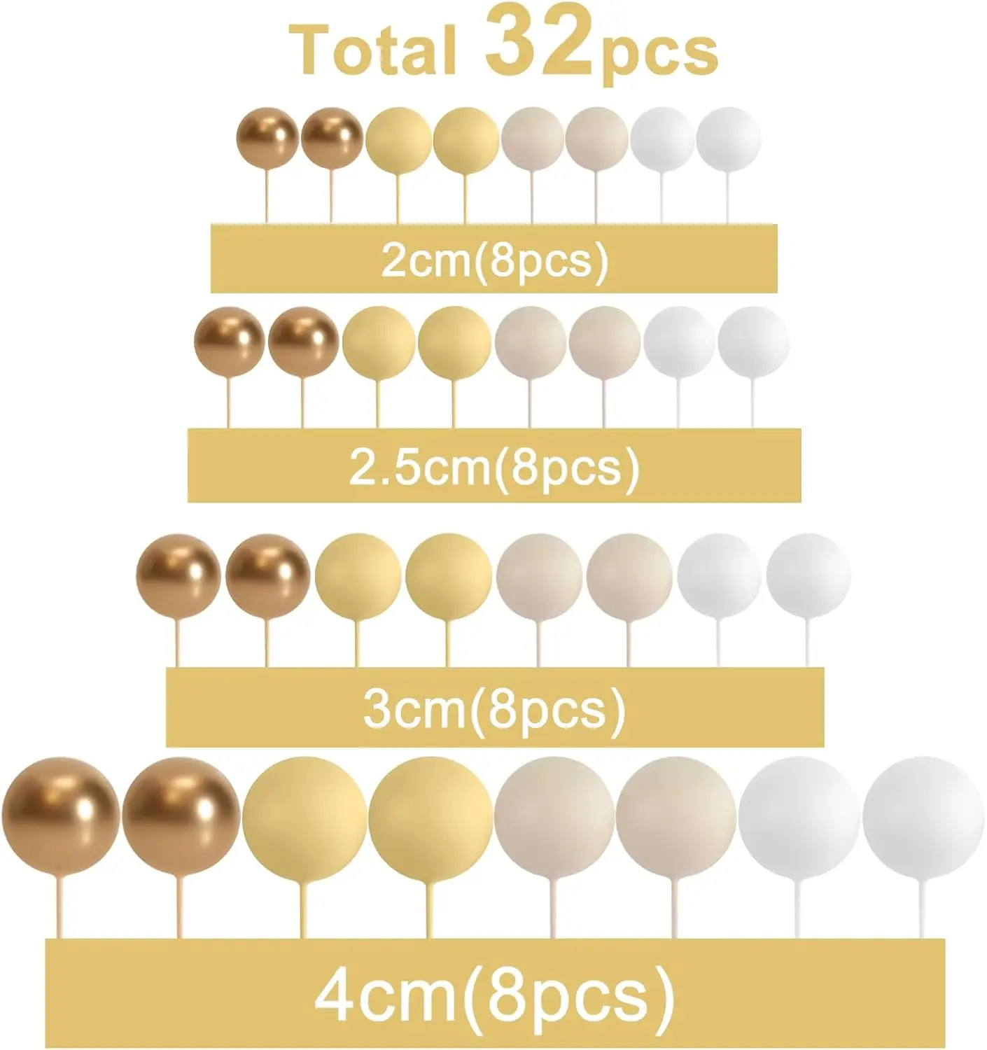 32 Stück Weihnachtskugel-Kuchenaufsatz, Dekorationen, Schaumstoffkugeln, Kuchenaufsatz, Kugeln, Kuchendekorationen für Hochzeit, Party, Geburtstag – Detail 27