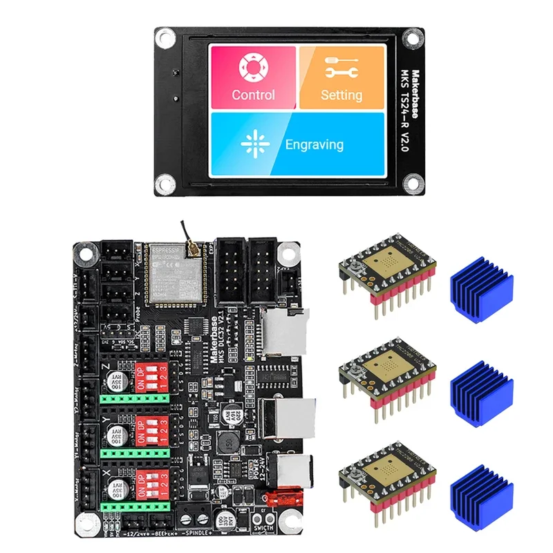 Imagem -02 - Makerbase-mks Dlc32 Placa de Controle 32bit Motherboard Esp32 Wifi Ts24 Ts35 Tela Tmc2209 Driver para Máquina de Gravação a Laser Cnc