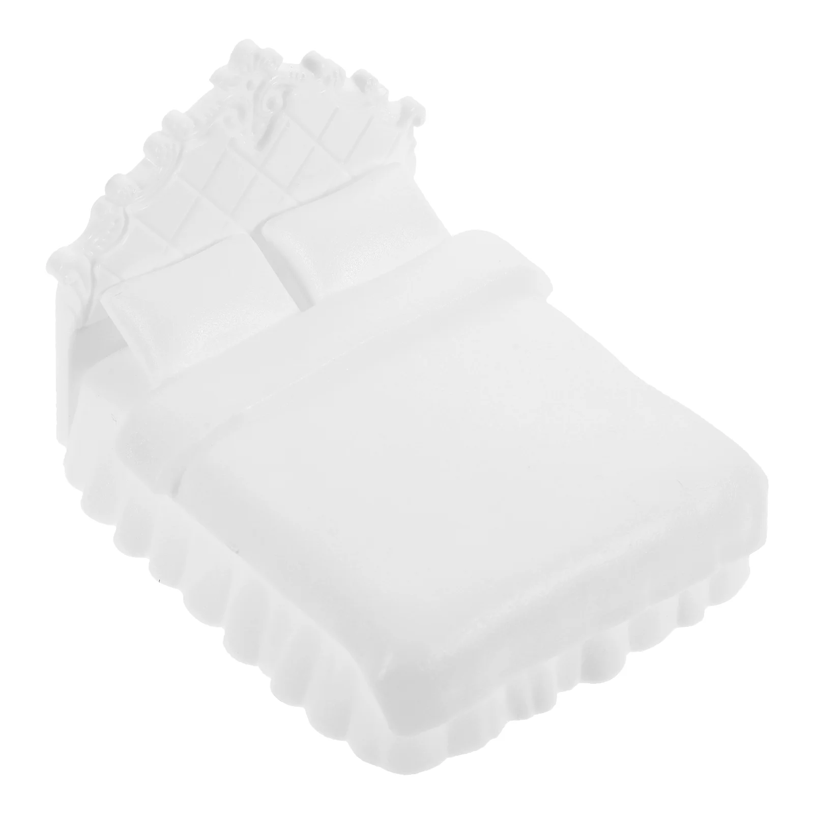 Miniature Double Bed Model Toy Mini House Bed House Miniature Furniture Prop house double bed furniture