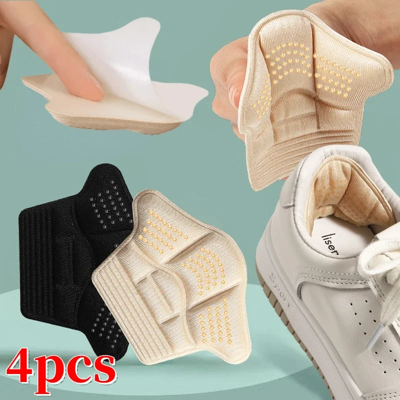 4Pcs Heel Stickers Heel Protectors Sneaker Shrinking Size Insoles Anti-wear Feet Shoe Pads Adjust Size High Heel Cushion Inserts