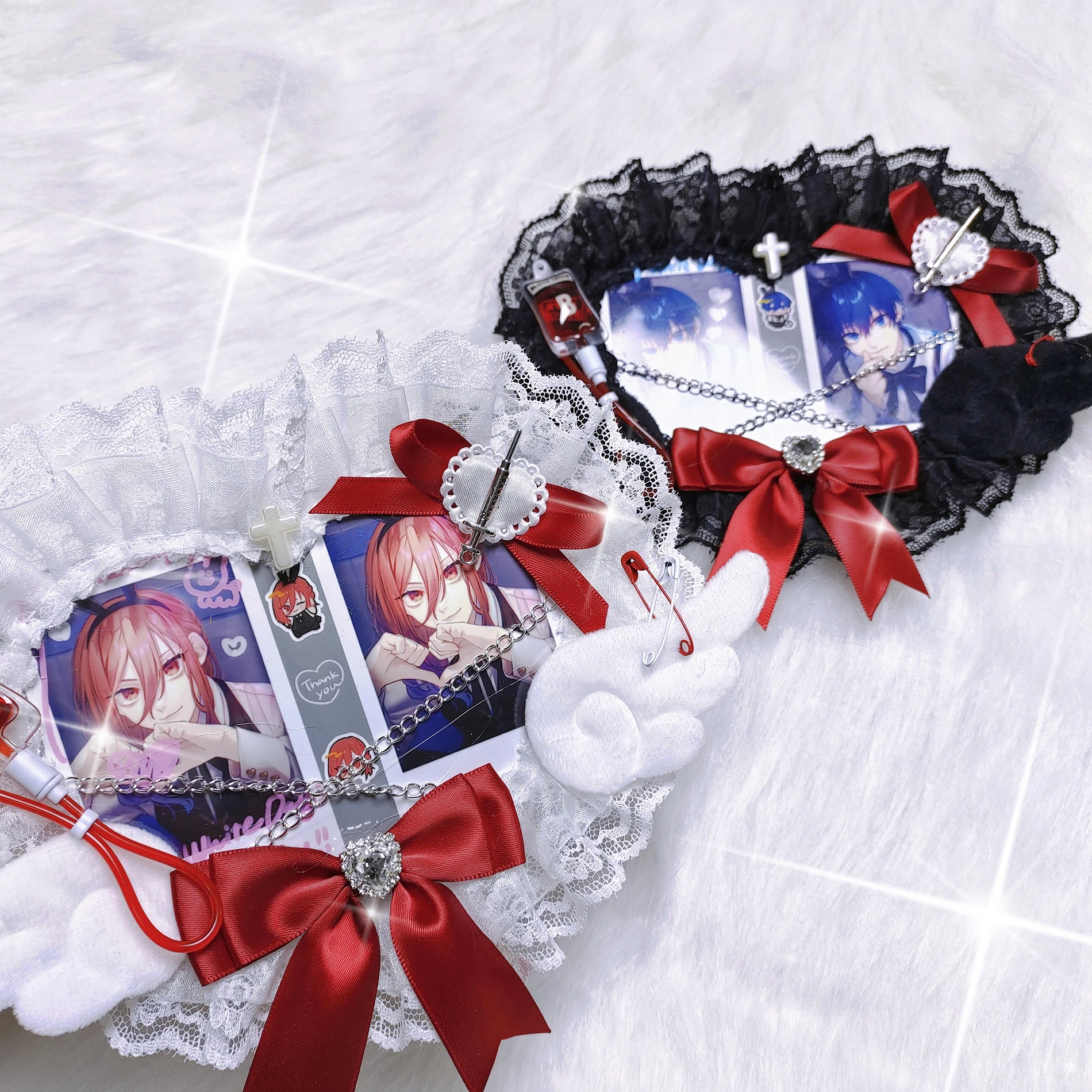 5 Inch Postcard Collector Sleeve Original Design Cards Sleeve Double Cp Cross Chain Lace Card Set 5 Inch Postcard Holder