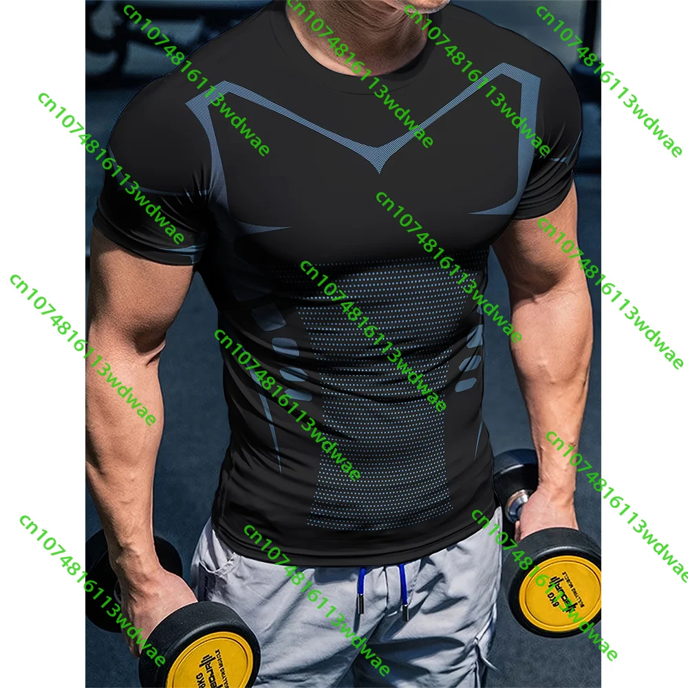 Gym Men's Sports Short Sleeved T-Shirt for Muscle Fitness Training Quick Drying Fitness Suit Man Boxing Running Tops Sweatshirt