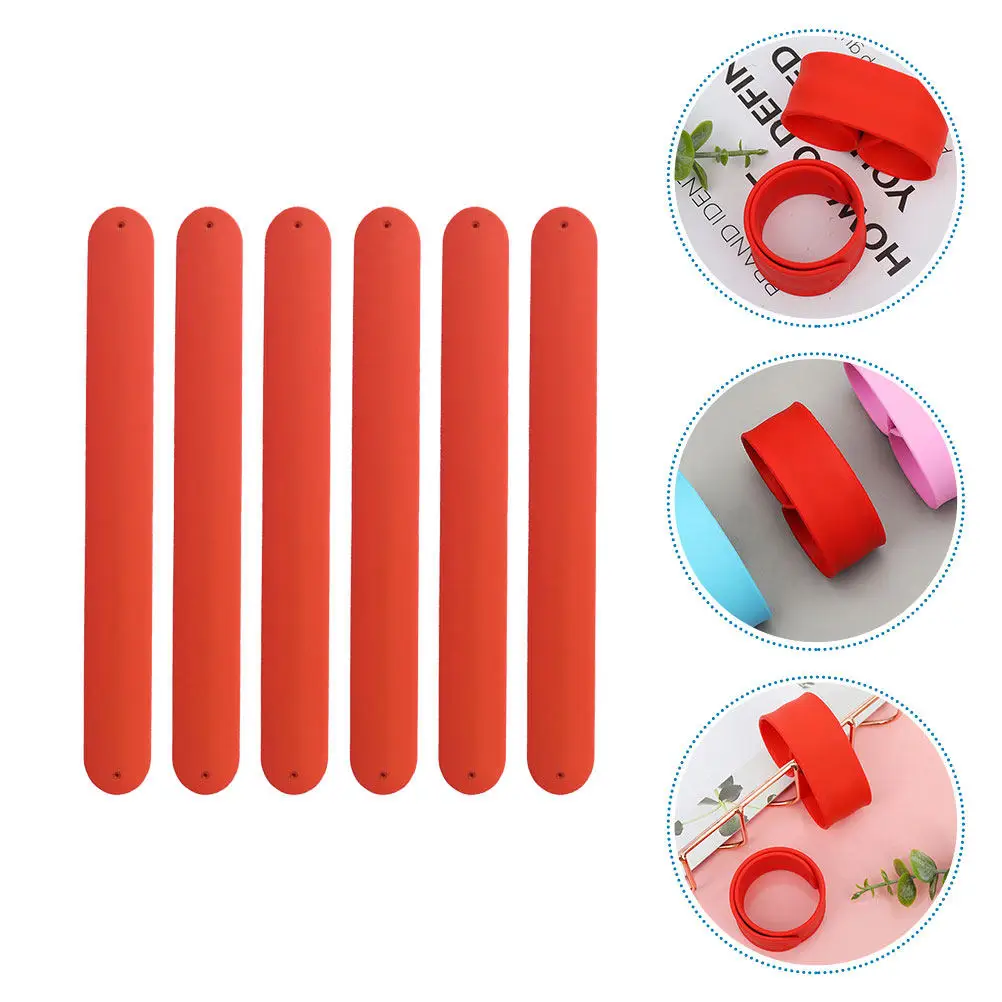 6Pcs Silicone Slap Bracelets Snap Bands Comfortable Skin Friendly Adults Craft Supplies Slap Bracelets Craft Supplies