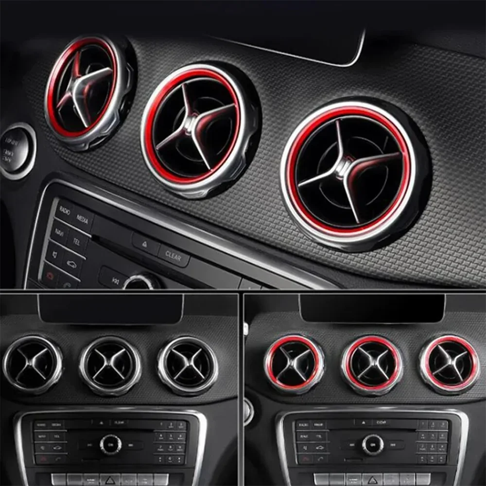 

5Pcs/Set Air Conditioner Vent Outlet Ring Trim Decor for Mercedes Benz A B GLA CLA Class W176 W246 C117 X156 AMG 2012-2018