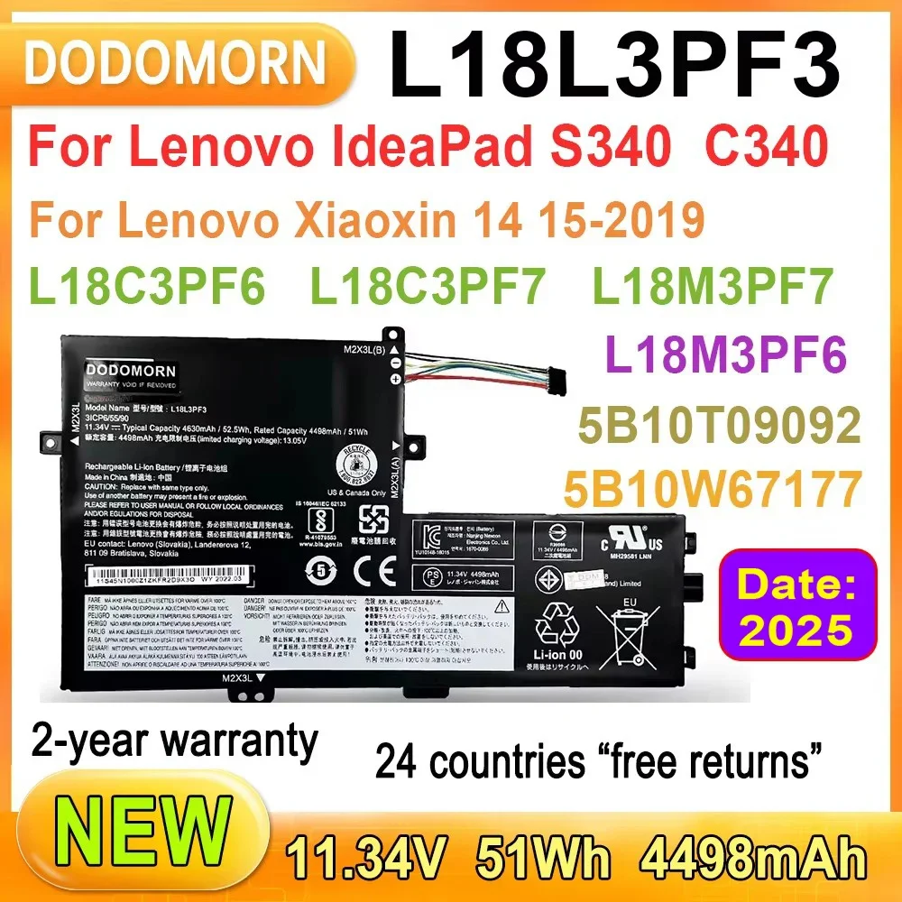 

DODOMORN L18L3PF3 Laptop Battery For Lenovo IdeaPad S340 S340-14API/14IIL/14IML/14IWL,S340-15API/15IIL/15IML/15IWL,C340-15IIL