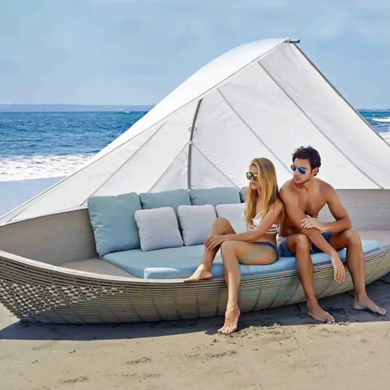 Outdoor sofa resort in northern Europe leisure creative sailboat rattan hotel club outdoor villa sofa