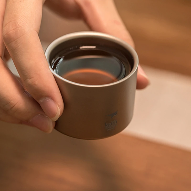 

Keith 50ml Tea cups, Titanium Mugs, Tea Mug Whiskey Glass Drinkware Cup, Titanium Kung Fu Tea Set, 3pcs