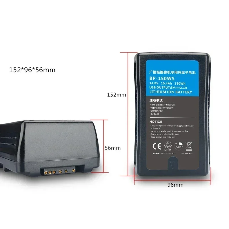 Rechargeable 14.8V 200Wh Gold V-Mount Li-ion Battery for Video Camcorder Broadcast Camera Fill Light V-Lock Camcorder Battery