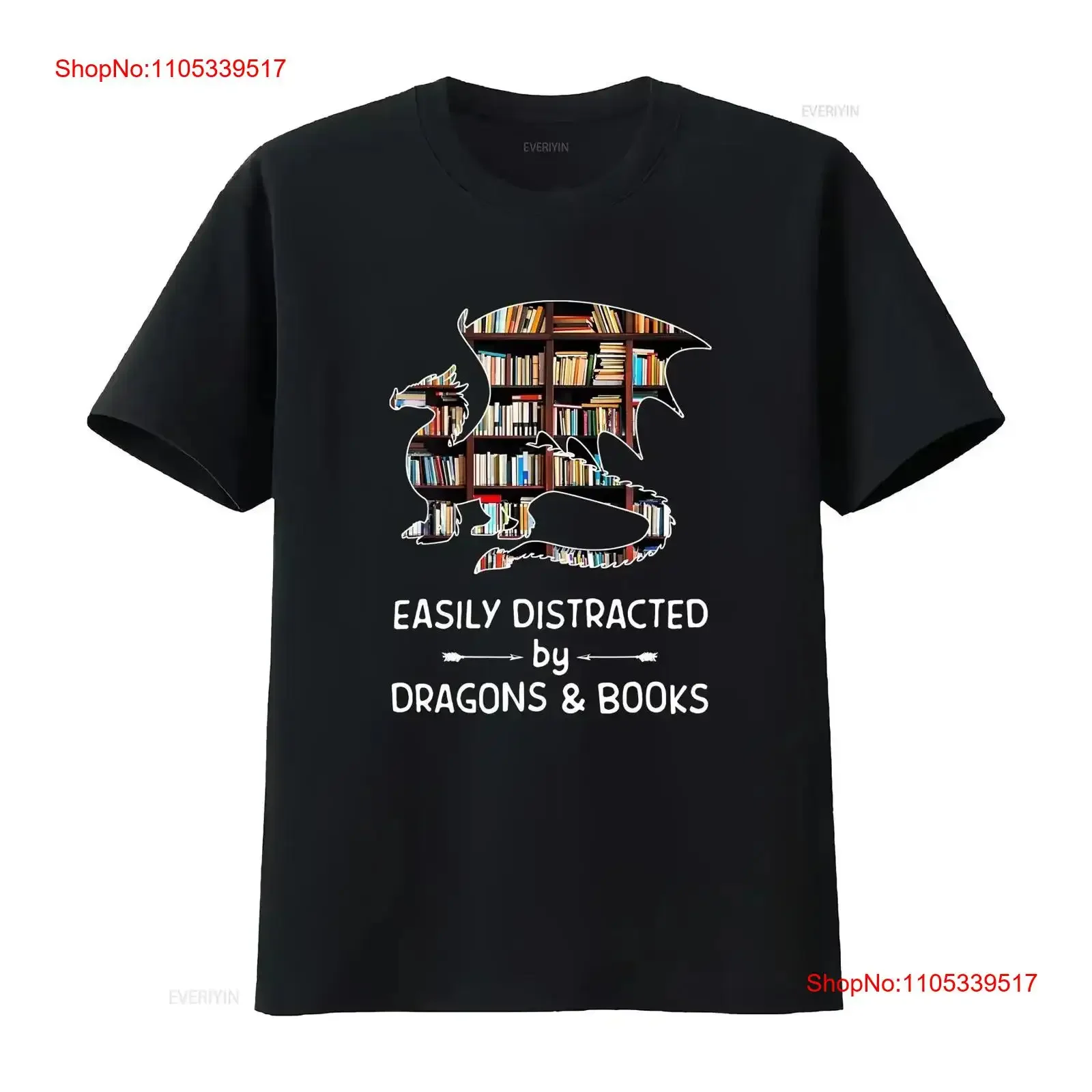 Easily Distracted By Dragons And Books Men's T Shirt Funny Cooton vintage Washed Comfortable Stylish Stretched Breathable