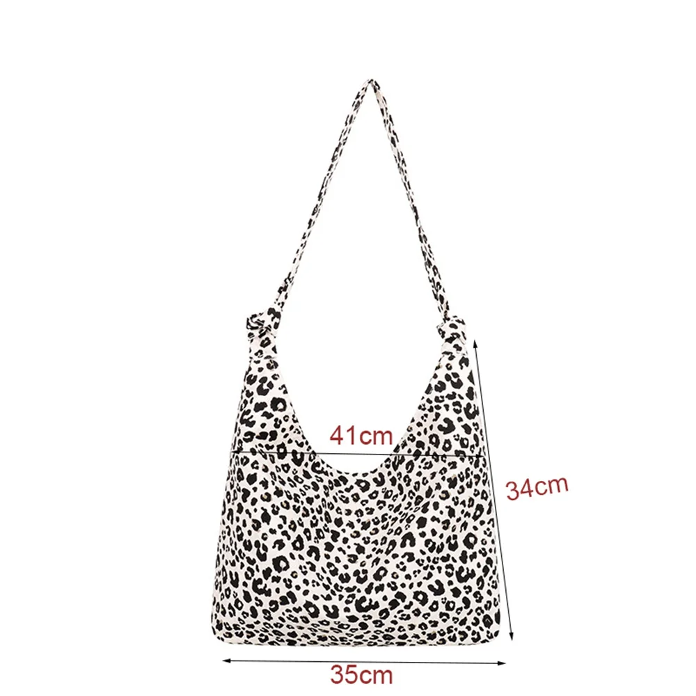 Fashion Leopard Printed Handbags for Women Shopping Casual Canvas Ladies Totes Bags Large Capacity Shoulder Shopper Bag