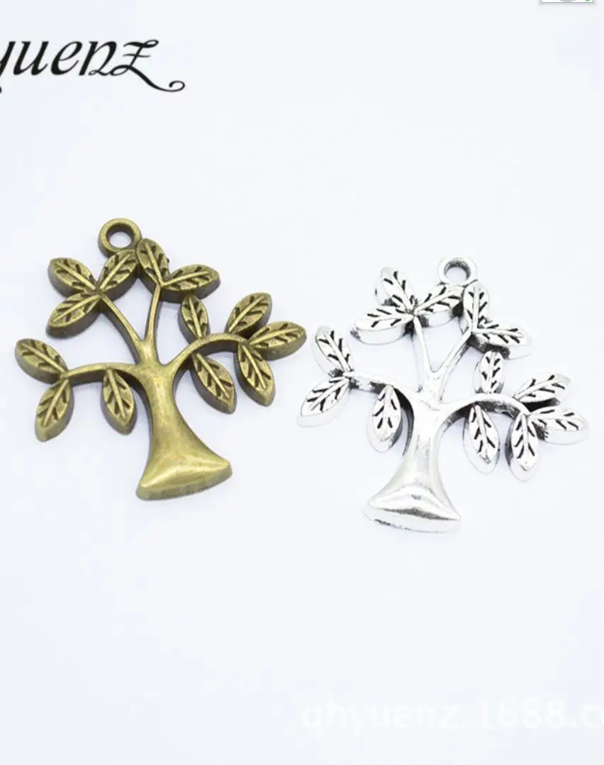 60pcs Charms World Peace Life Tree 32*30mm Antique Silver Color Pendants Making DIY Handmade Tibetan Finding Jewelry F0615