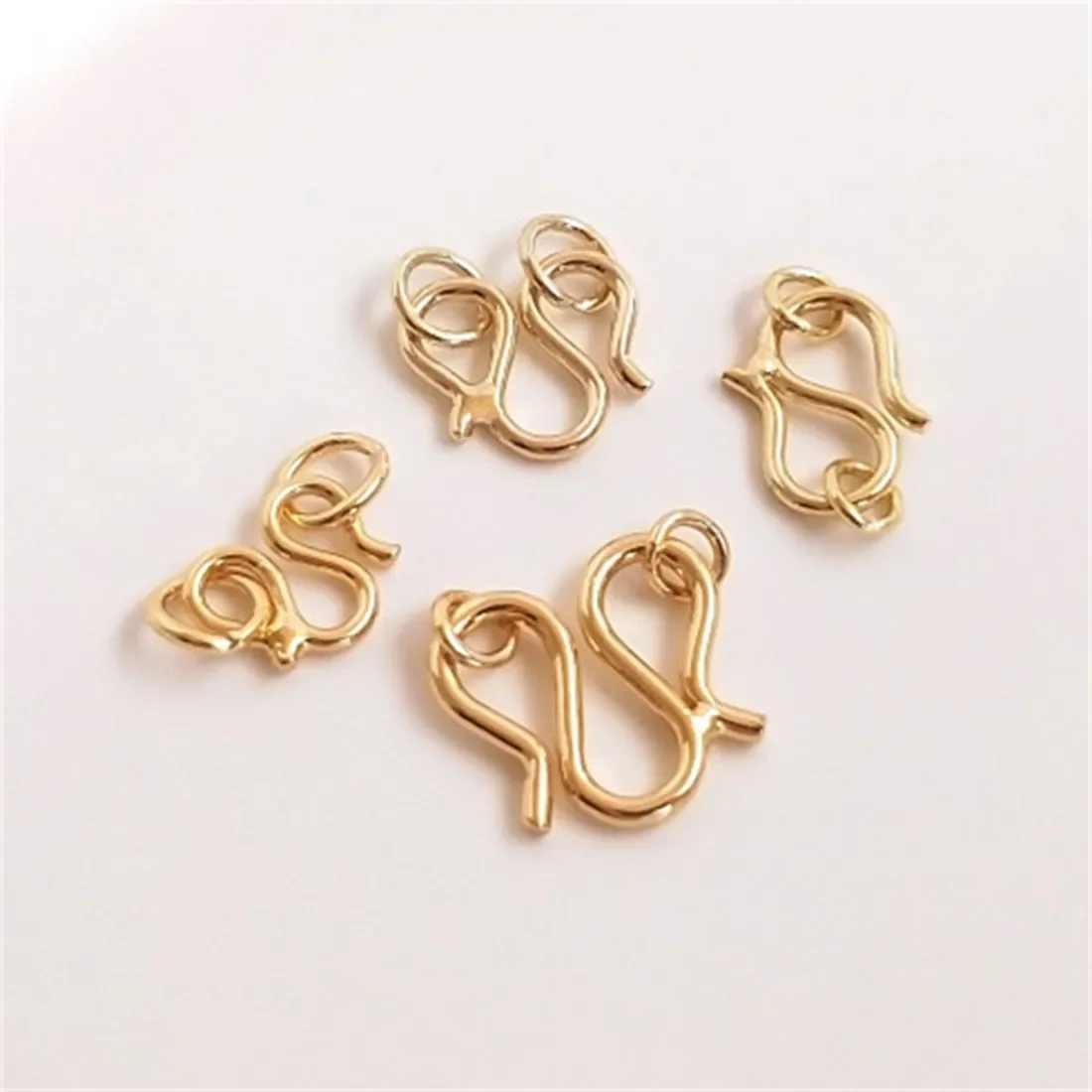 14k Gold-Color M Clasp Bracelet Necklace W Link Clasp S-shaped Closing Hook Clasp Clasp DIY Jewelry Accessories Material B925