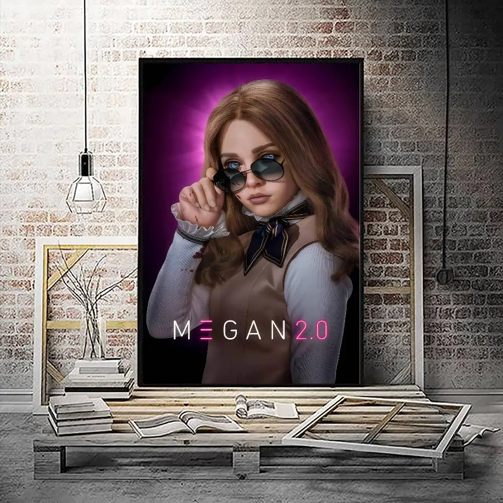 M-M3GAN 2.0 M-movie ورق أبيض ملصق مقاوم للماء ورقة ملصق مقهى بار الجمالية الفن طلاء جدران