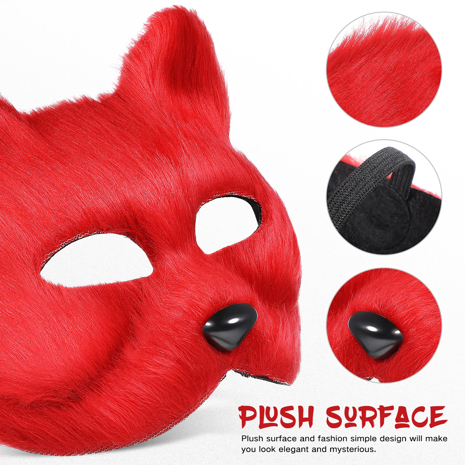 

Fox Mask Animal Masquerade Masks for Adults Cosplay Lightweight Comfortable Breathing Design Halloween Carnival Elegant Selfie