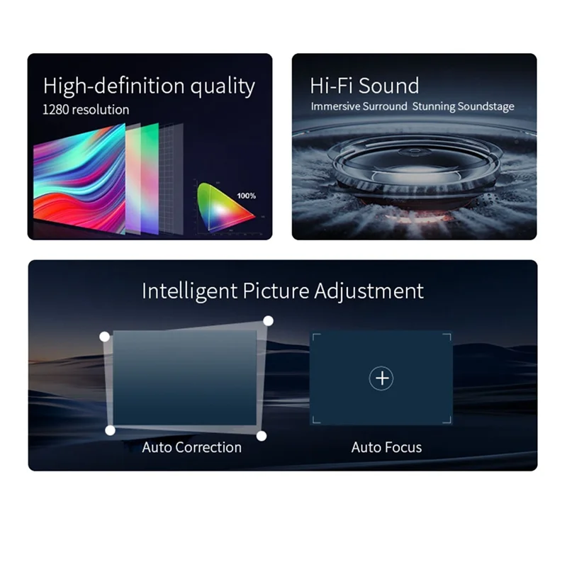 

A33T-Ultra HD проектор Native 720P Поддержка 4K WIFI6 Bluetooth 5,0 Android 11, проектор с автофокусом, проектор для домашнего кинотеатра