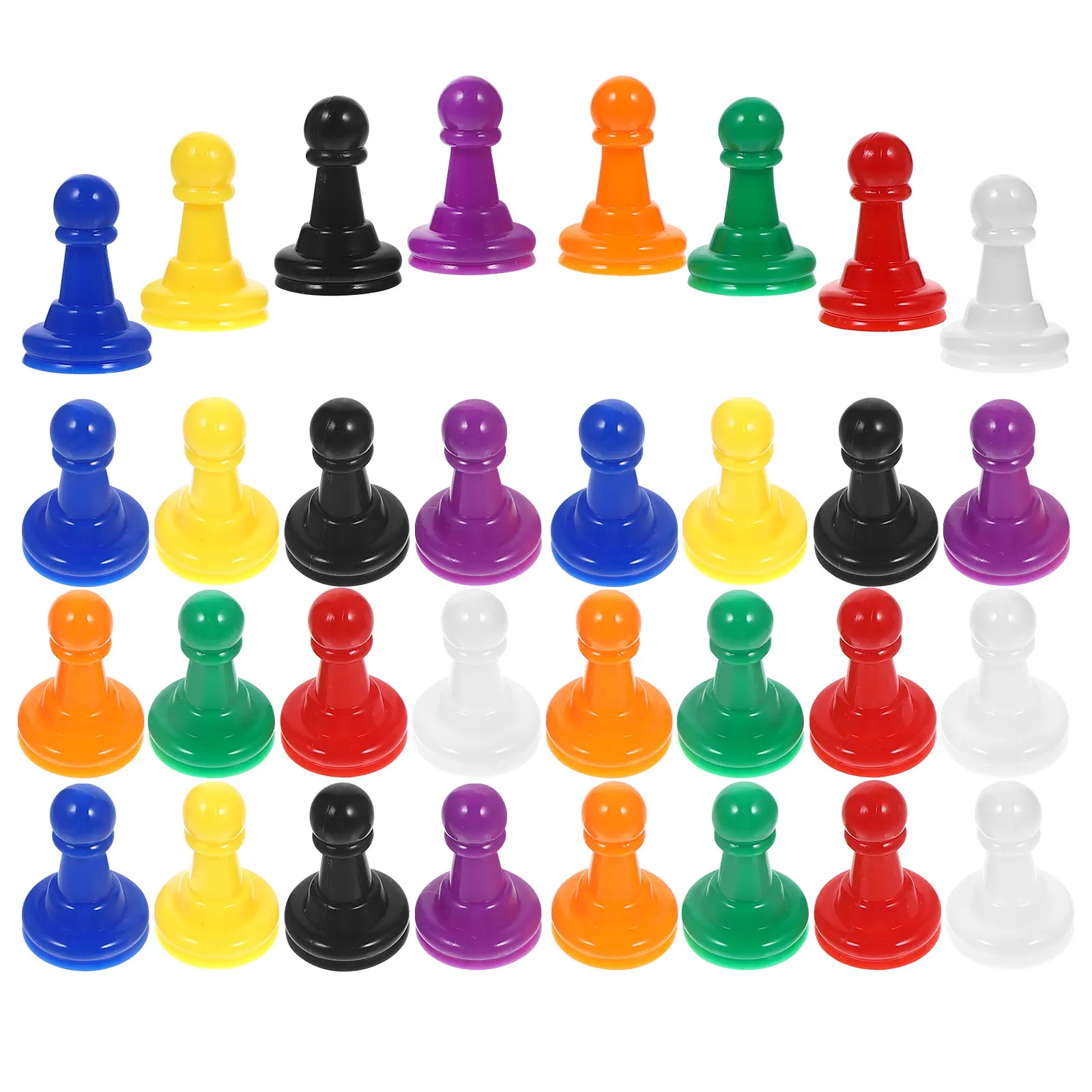 

32pcs Chess Pieces Board Game Accessories Multicolor Plastic Pawn Marker DIY Party Games Decorations