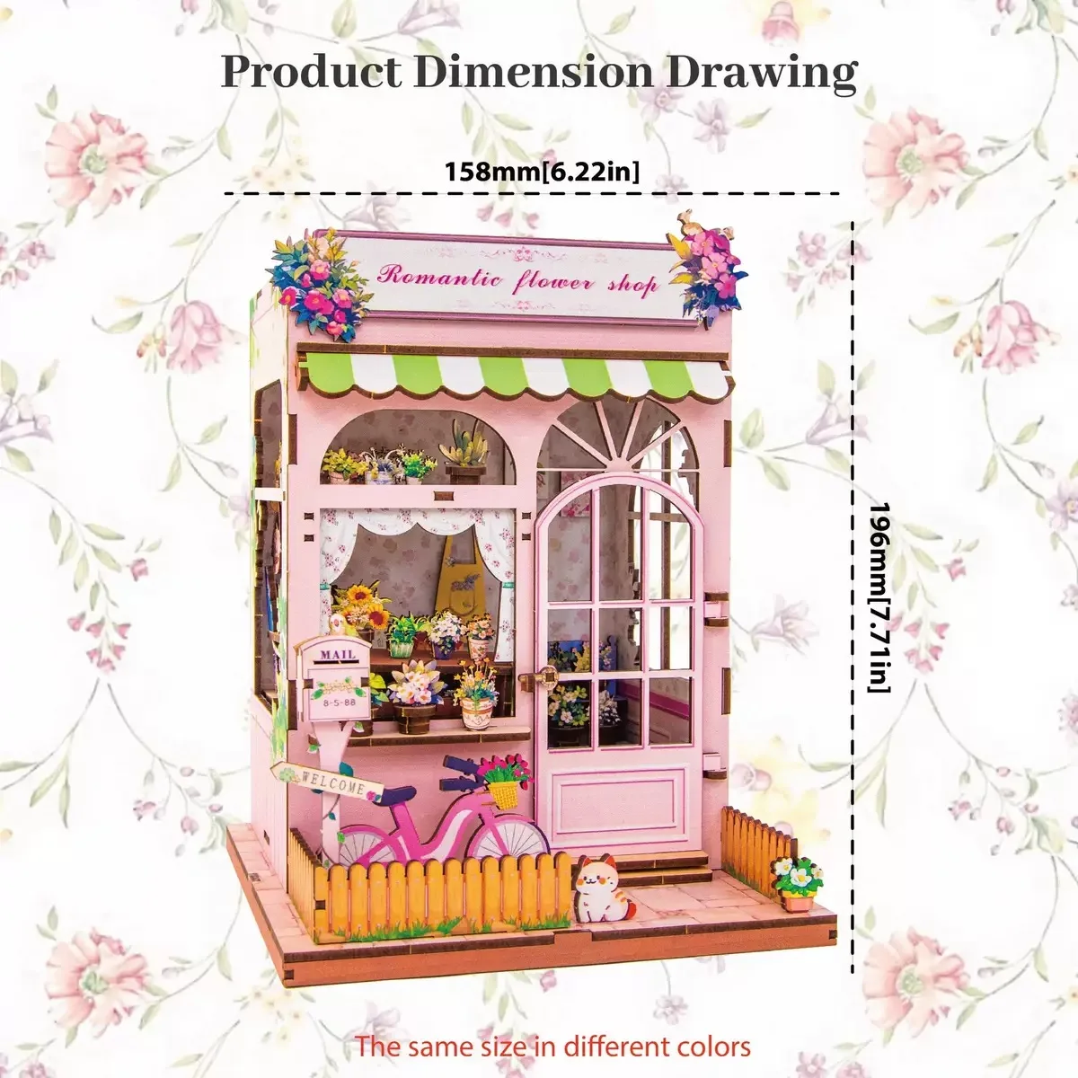 DIY Wooden Miniature Model Kit Romantic Flower Casa Blue Room 3D Puzzle Doll Houses With Furniture for Friends Birthday Gifts