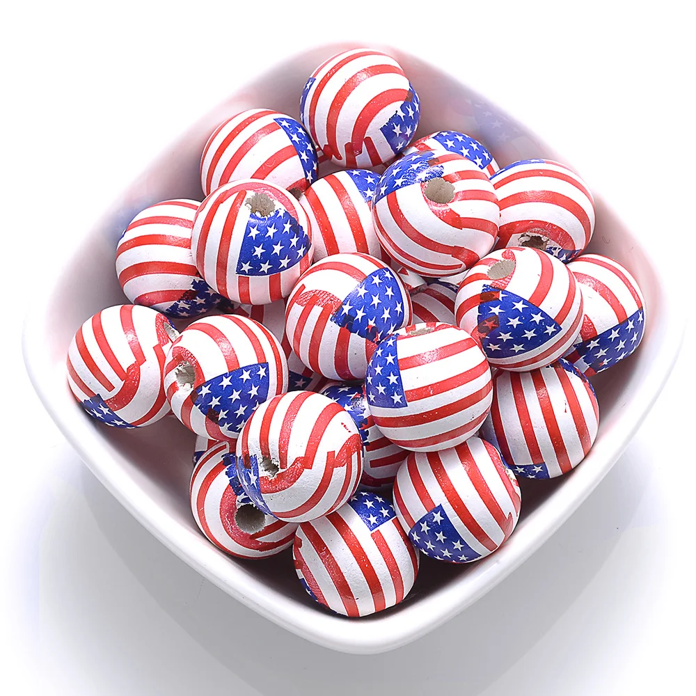 10psc 16 مللي متر التصميم الأمريكي الخرز الخشبي خزر عازل و حبة تشكيلة لصنع المجوهرات دبابيس الشعر جراب هاتف الخياطة #4