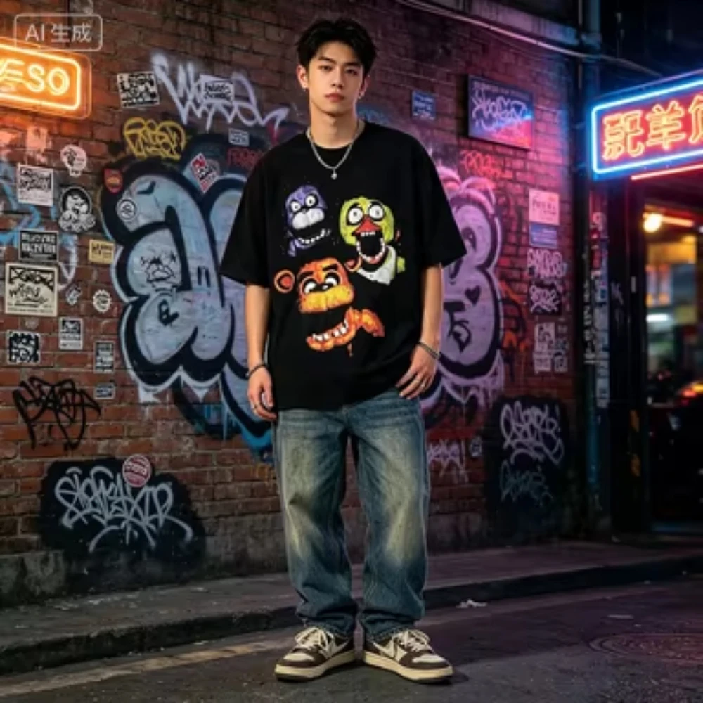 2026 Game Tops Gothic Harajuku Graphic Aesthetic Summer T-shirt Vintage Y2K Style T-shirt 2000s Fashion Casual Loose Tops Unisex