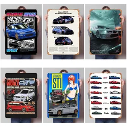 Subaru Metal Posters Classic Car Tinplate Sign Decoration Wall Decor Custom Metal Signs for Garage Wall Art Decoration Man Cave