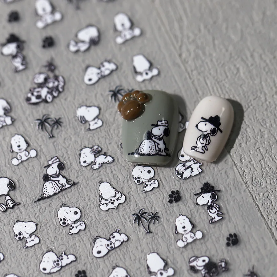 1PCS Cartoon Cute Snoopy 5D Nail Stickers Nail Art Supplies New Anime Character Series Nail Art Stickers Nail Art Decoration