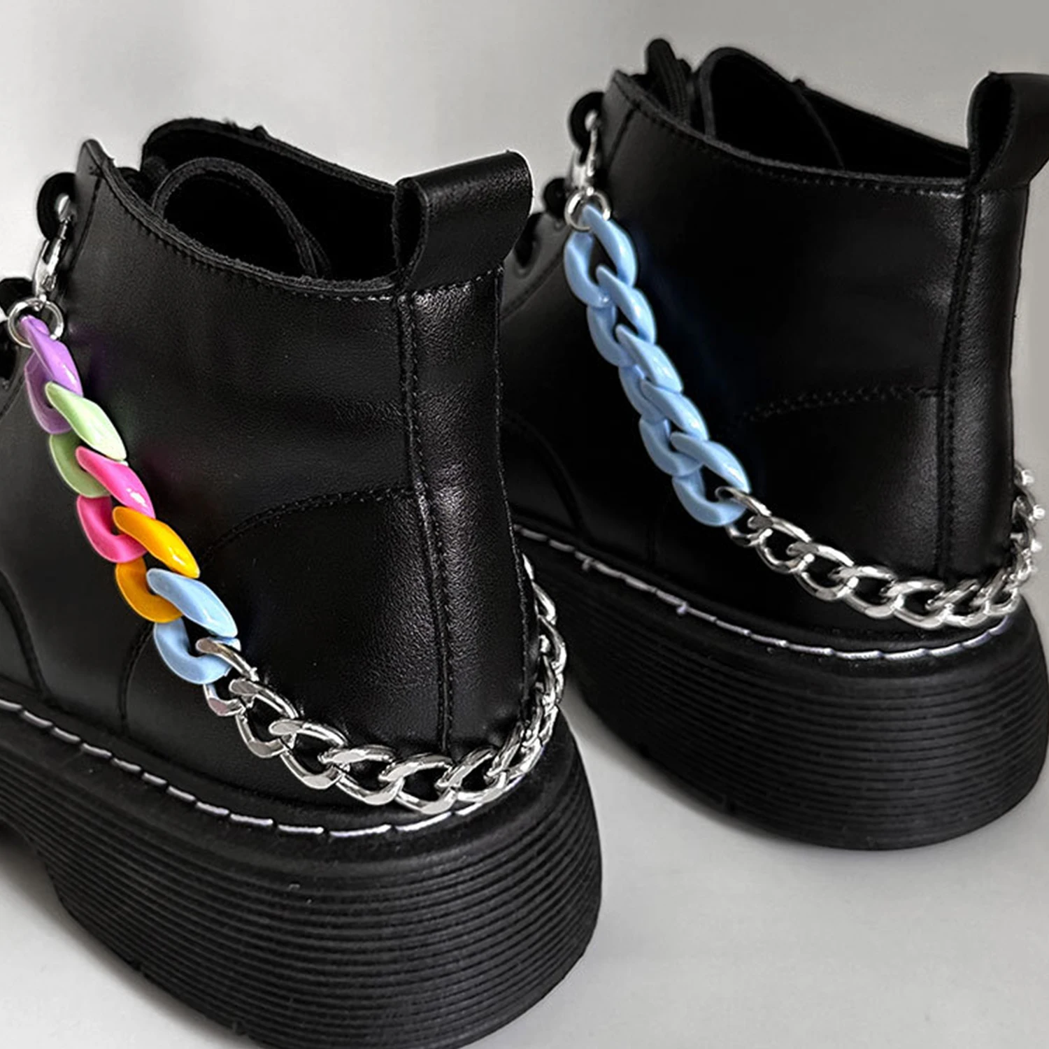 

Acrylic Metal Chain Splicing Shoe Bucket Sweet Colorful Removable Shoes Decoration Accessories For Martin Boots Canvas Shoes