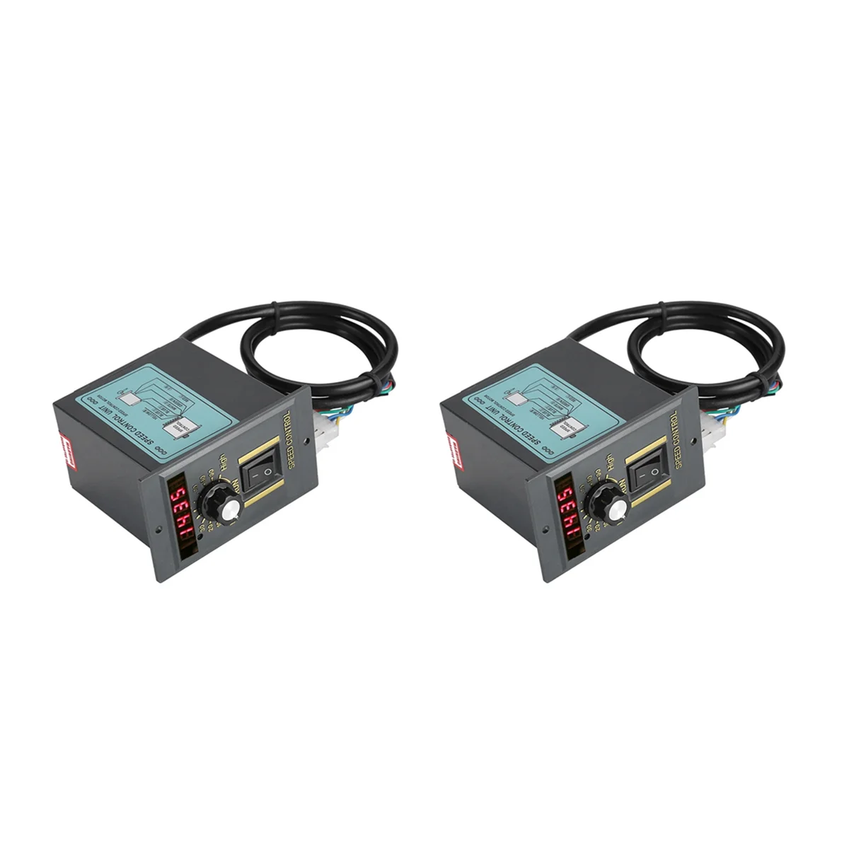 2X AC 220V 50Hz 15-400W Motor Speed Controller Digital Adjustable Stepless Motor Speed Controller 0-1450Rpm