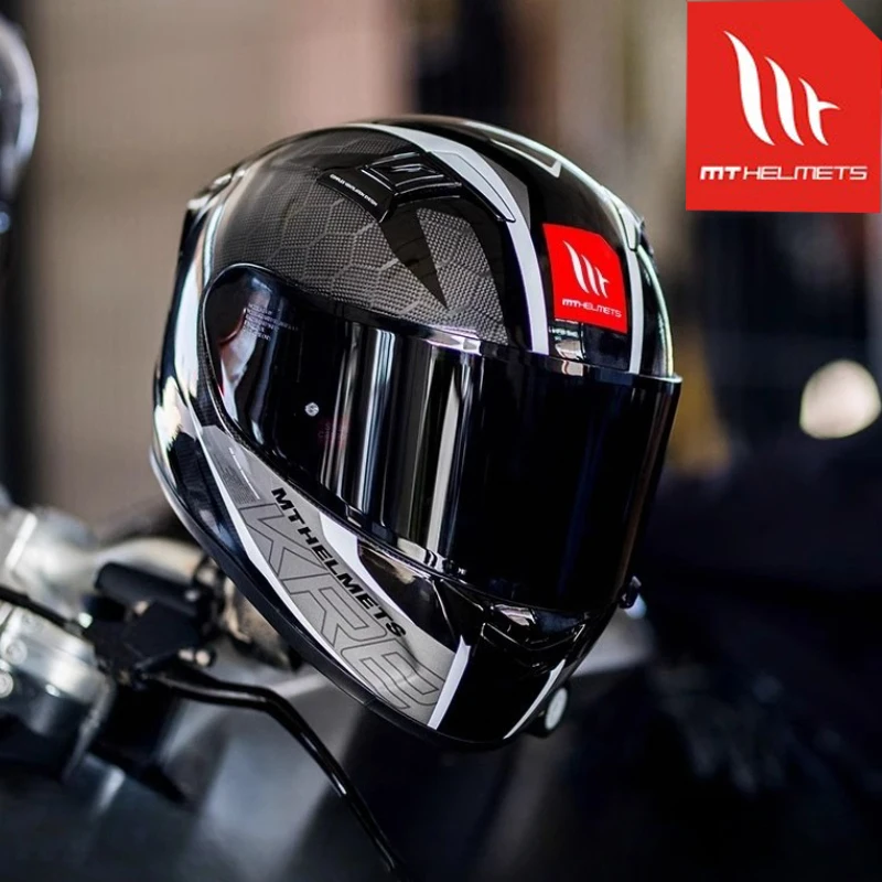 Casco de motocicleta MT KRE Snake de fibra de carbono ECE2206 DOT Casco de carreras Casco de bicicleta deportiva MT 1400g cascos de pista para Honda400R CBR