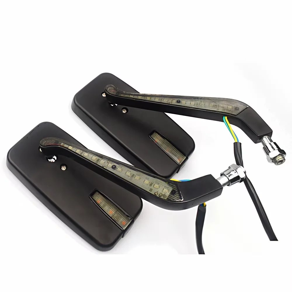 M10/M8 10 مللي متر دراجة نارية Led بدوره إشارة تشغيل ضوء الجانب مرآة الرؤية الخلفية لهوندا كاواساكي سوزوكي شارع عارية كروزر مخصص #6