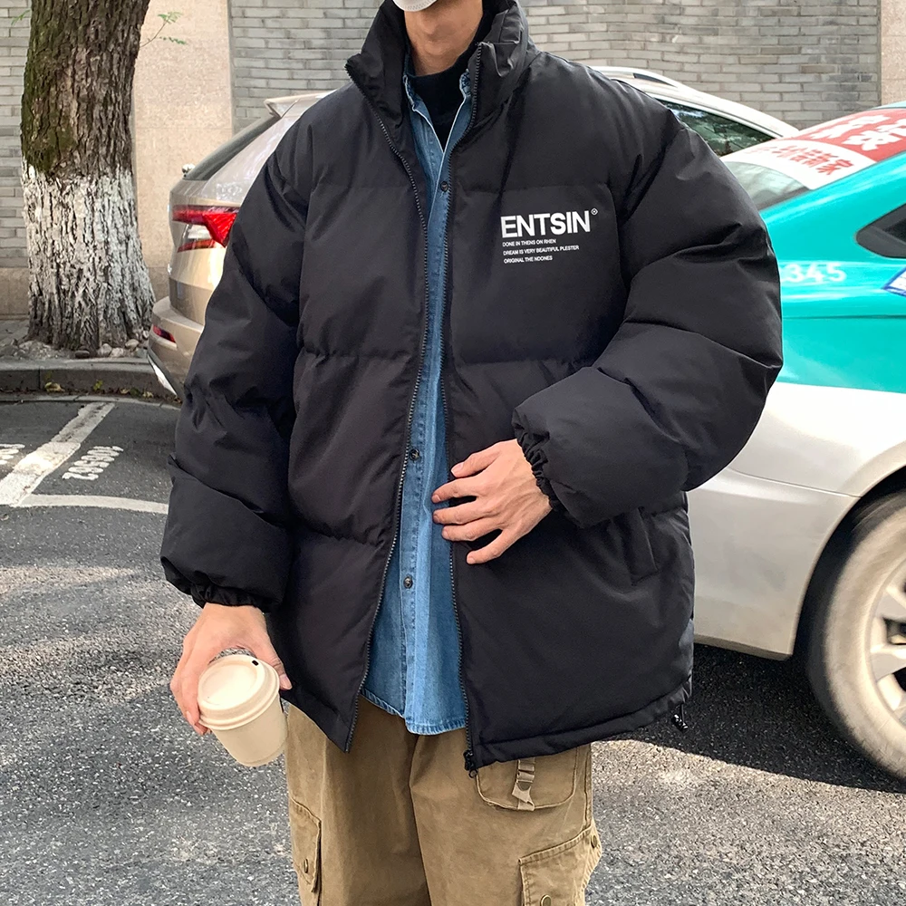 

Мужская зимняя утепленная хлопковая куртка-пуховик с воротником-стойкой, легкая, молодежная, модная, повседневная верхняя одежда